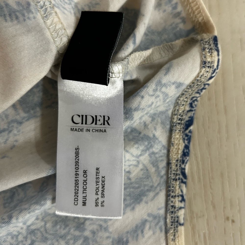 Cider Corset 1XL Bodysuit Toile Print Blue White Bustier Top Cottagecore - Picture 8 of 12